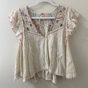 Free People Flutter Sleeve Top